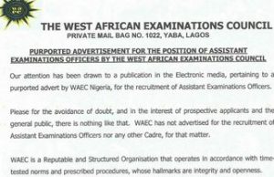 WAEC Recruitment List of Successfull candizdates