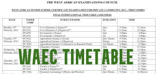 WAEC Timetable 