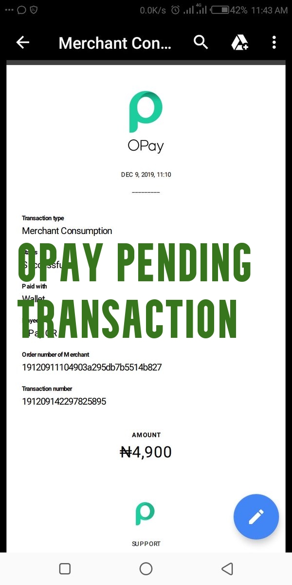 Opay Pending Transaction