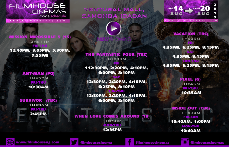 Filmhouse Cinema Ibadan Movie Schedule