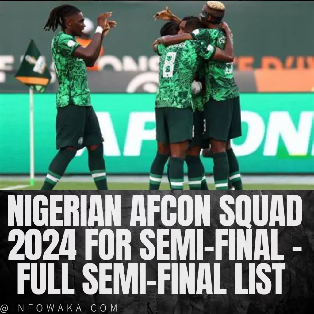Nigerian AFCON Squad 2024 For Semi-Final – Full Semi-Final List 